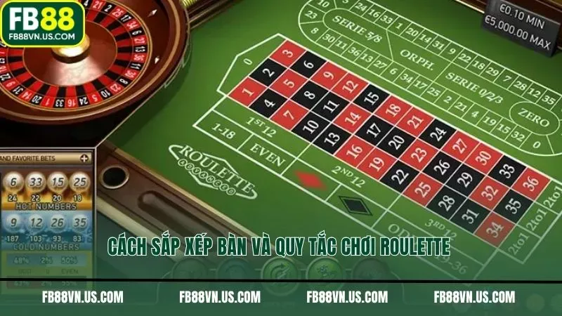 Cách sắp xếp bàn và quy tắc chơi Roulette
