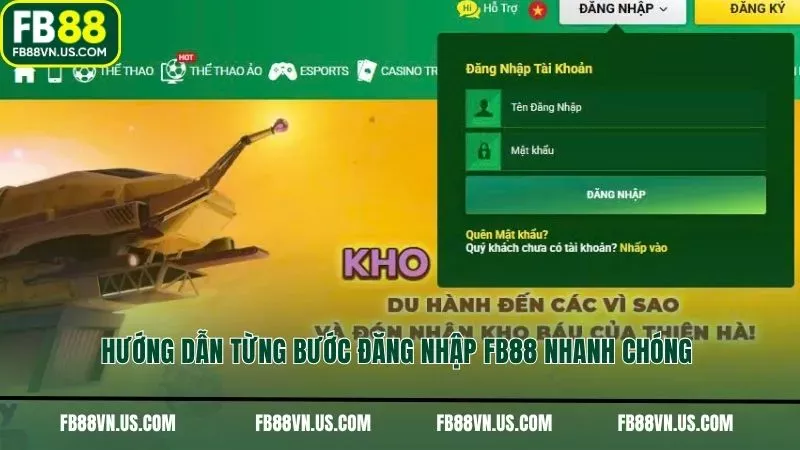 Hướng dẫn từng bước đăng nhập FB88 nhanh chóng