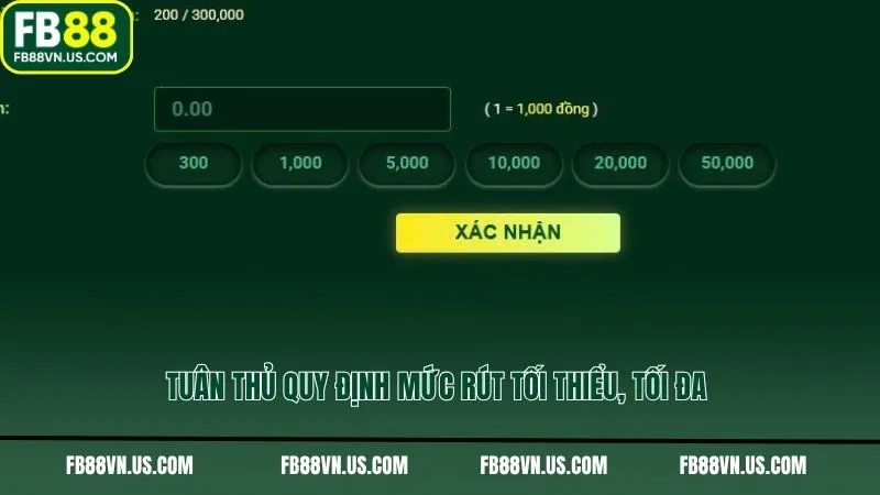 Tuân thủ quy định mức rút tối thiểu, tối đa